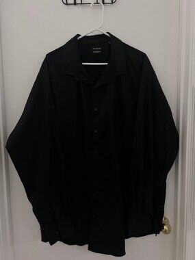 Van Heusen Men’s Black Dress Shirt Big Fit Stretch Ultra Wrinkle Free 20 36/37